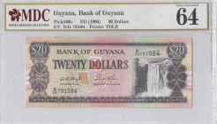 Guyana, 20 Dollars, 1996, UNC, p30b
MDC 64
Estimate: USD 20 - 40