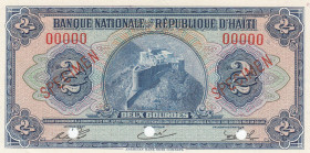 Haiti, 2 Gourdes, 1992, UNC, p260s, SPECIMEN
Estimate: USD 20 - 40