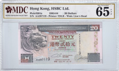 Hong Kong, 20 Dollars, 1993, UNC, p201a
MDC 65 GPQ
Estimate: USD 20 - 40
