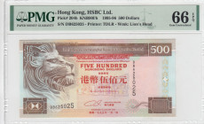 Hong Kong, 500 Dollars, 1995, UNC, p204b
PMG 66 EPQ
Estimate: USD 250 - 500