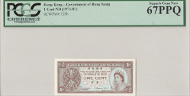 Hong Kong, 1 Cent, 1971/1981, UNC, p325d
PCGS 67 PPQ, Queen Elizabeth II. Potrait
Estimate: USD 25 - 50