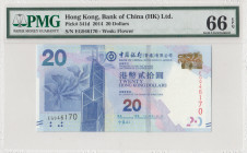 Hong Kong, 20 Dollars, 2014, UNC, p341d
PMG 66 EPQ
Estimate: USD 25 - 50