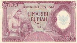 Indonesia, 5.000 Rupiah, 1958, UNC(-), p64
Estimate: USD 75 - 150