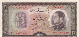 Iran, 20 Rials, 1954, AUNC, p65
Estimate: USD 15 - 30