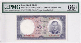Iran, 10 Rials, 1958, UNC, p68
PMG 66 EPQ
Estimate: USD 30 - 60
