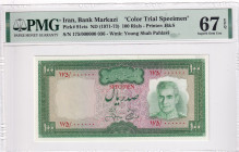 Iran, 100 Rials, 1971/1973, UNC, p91cts, SPECIMEN
PMG 67 EPQ, High condition 
Estimate: USD 700 - 1400