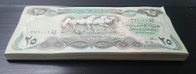 Iraq, 25 Dinars, 1981/1982, UNC, p72, BUNDLE
(Total 100 Banknotes)
Estimate: USD 25 - 50
