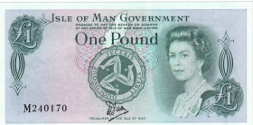 Isle of Man, 1 Pound, 1983, UNC, p38a
Queen Elizabeth II. Potrait, Roller traces
Estimate: USD 20 - 40