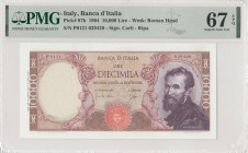 Italy, 10.000 Lire, 1964, UNC, p97b
PMG 67 EPQ, High condition , Banca d'Italia
Estimate: USD 150 - 300