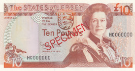 Jersey, 10 Pounds, 1993, UNC, p22s, SPECIMEN
Queen Elizabeth II. Potrait, The States of Jersey
Estimate: USD 30 - 60
