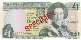 Jersey, 1 Pound, 2000, UNC, p26bs, SPECIMEN
Queen Elizabeth II. Potrait
Estimate: USD 20 - 40