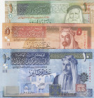 Jordan, 1-5-10 Dinars, 2006/2014, UNC, p34-p36, (Total 3 banknotes)
Estimate: USD 50 - 100