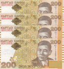 Kyrgyzstan, 200 Som, 2004, UNC, p22, (Total 4 banknotes)
Estimate: USD 20 - 40