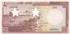 Lebanon, 1 Livre, 1952, UNC, p55s, SPECIMEN
Estimate: USD 30 - 60