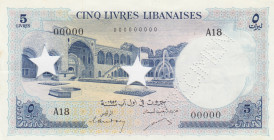 Lebanon, 5 Livres, 1952, UNC, p56s, SPECIMEN
Banque de Syrie et du Liban
Estimate: USD 50 - 100