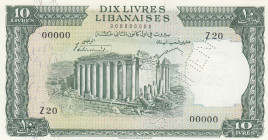 Lebanon, 10 Livres, 1956, UNC, p57s, SPECIMEN
Banque de Syrie et du Liban
Estimate: USD 60 - 120
