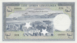 Lebanon, 100 Livres, 1952, UNC, p60s, SPECIMEN
Banque de Syrie et du Liban
Estimate: USD 75 - 150