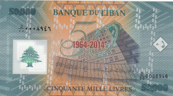 Lebanon, 50.000 Livres, 2014, AUNC, p97
Commemorative banknote, polymer
Estimate: USD 15 - 30