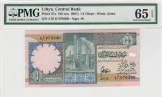 Libya, 1/4 Dinar, 1991, UNC, p57a
PMG 65 EPQ
Estimate: USD 30 - 60