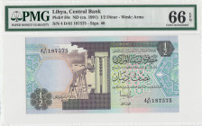 Libya, 1/2 Dinar, 1991, UNC, p58c
PMG 66 EPQ
Estimate: USD 50 - 100