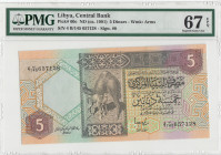 Libya, 5 Dinars, 1991, UNC, p60c
PMG 67 EPQ, High condition 
Estimate: USD 50 - 100