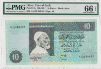 Libya, 10 Dinars, 1991, UNC, p61b
PMG 66 EPQ
Estimate: USD 50 - 100