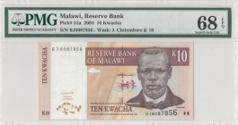 Malawi, 10 Kwacha, 2004, UNC, p51a
PMG 68 EPQ, High Condition 
Estimate: USD 60 - 120
