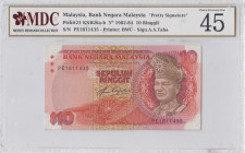 Malaysia, 10 Ringgit, 1981/1984, XF, p21
MDC 45
Estimate: USD 20 - 40