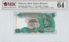 Malaysia, 5 Ringgit, 1989, UNC, p28a
MDC 64
Estimate: USD 20 - 40