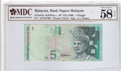 Malaysia, 5 Ringgit, 1999, AUNC, p41a
MDC 58 GPQ
Estimate: USD 20 - 40