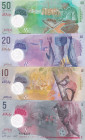 Maldives, 5-10-20-50 Rufiyaa, 2015/2017, UNC, pA26; p26; p27; p28, (Total 4 banknotes)
Polymer
Estimate: USD 20 - 40