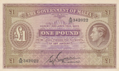Malta, 1 Pound, 1939, XF, p14
Estimate: USD 250 - 500