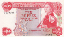 Mauritius, 10 Rupees, 1967, UNC, p31a
Queen Elizabeth II. Potrait, Corner fold
Estimate: USD 60 - 120