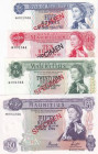 Mauritius, 5-10-25-50 Rupees, 1978, UNC, p30-p33CS1, SPECIMEN
(Total 4 banknotes), Collector Series, COA (Certificate of Authenticity) 001344
Estima...