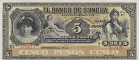 Mexico, 5 Pesos, 1911, XF(+), pS419r, REMAINDER
Estimate: USD 20 - 40
