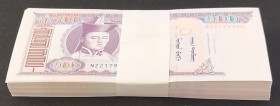 Mongolia, 10 Tugrik, 2014, UNC, p65c, BUNDLE
(Total 100 Banknotes), Mongolbank
Estimate: USD 25 - 50