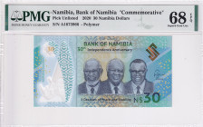 Namibia, 30 Namibia Dollars, 2020, UNC, p18
PMG 68 EPQ, High Condition , Commemorative banknote, polymer
Estimate: USD 30 - 60