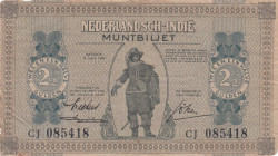 Netherlands Indies, 2 1/2 Gulden, 1940, VF, p109a
There are stains and split
Estimate: USD 20 - 40
