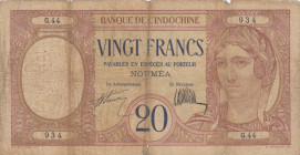 New Caledonia, 20 Francs, 1929, FINE, p37a
There are pinholes, rips and stains
Estimate: USD 15 - 30