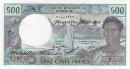 New Hebrides, 500 Francs, 1970/1981, UNC, p19c
Estimate: USD 25 - 50
