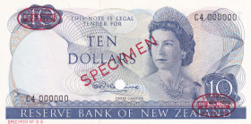 New Zealand, 10 Dollars, 1967, UNC, p166as, SPECIMEN
Queen Elizabeth II. Potrait
Estimate: USD 700 - 1400