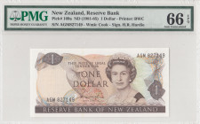 New Zealand, 1 Dollar on 1.000 Yen, 1981/1985, UNC, p169a
PMG 66 EPQ, Queen Elizabeth II. Potrait, Reserve Bank
Estimate: USD 30 - 60