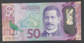 New Zealand, 50 Dollars, 2016, XF(+), p194
Polymer, Reserve Bank of New Zealand
Estimate: USD 20 - 40