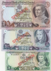 Northern Ireland, 1-5-10 Pounds, 1977, UNC, p247-p249CS1, SPECIMEN
Collector Series, (Total 3 banknotes)
Estimate: USD 75 - 150