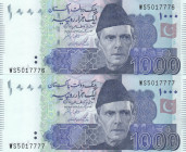 Pakistan, 1.000 Rupees, 2021, UNC, p50a, (Total 2 banknotes)
Estimate: USD 30 - 60