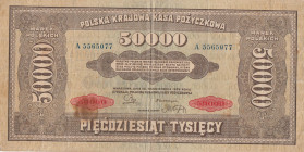 Poland, 50.000 Marek, 1922, VF, p33
Split, rips and stains
Estimate: USD 20 - 40