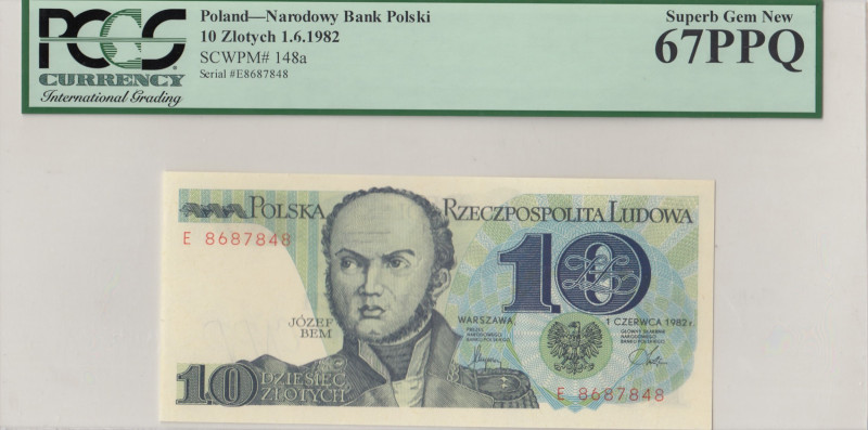 Poland, 10 Zlotych, 1982, UNC, p148a
PCGS 67 PPQ, High Condition
Estimate: USD...