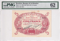 Reunion, 5 Francs, 1912/1944, UNC, p14
PMG 62
Estimate: USD 300 - 600