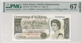 Saint Helena, 1 Pound, 1981, UNC, p9a
PMG 67 EPQ, High condition , British Administration
Estimate: USD 40 - 80