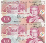Saint Helena, 10 Pounds, 2004, UNC, p12a, (Total 2 consecutive banknotes)
Queen Elizabeth II. Potrait
Estimate: USD 50 - 100